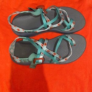 Chaco Green and Gray Sandals